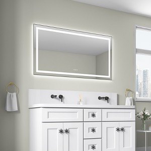 Sapphtopaz Rectangle Bathroom Mirror, Wall Mounted Vanity Mirror with Aluminum Frame,Anti-Fog Mirrors Memory, 3 Colors for Bathroom,Over Sink,Bedroom - 1 of 4