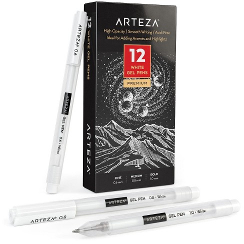 Arteza Retractable Gel Ink Pens, Vintage Colors - Set of 10