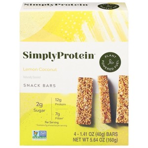 Simply Protein - Protein Bar - Lemon Coconut - 4 Pack - Case of 6 - 1.41 oz - 1 of 3