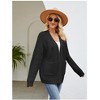 Women's Open Front Kint Cardigan Sweaters Long Sleeve Ribbed Crochet Oversized Cardigans with Pockets - 3 of 3