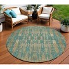 Teal Blue Taupe And Beige Moroccan Washable Indoor Outdoor Area Rug - 2 of 4