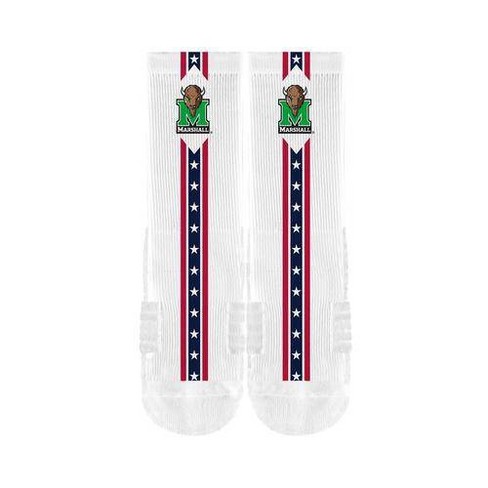 Ncaa Marshall Thundering Herd Adult Flags Crew Socks M L Target