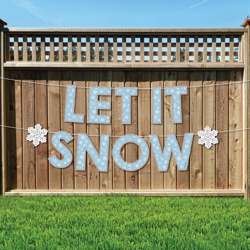 Big Dot of Happiness Winter Wonderland - Snowflake Holiday Party and Winter Wedding Party Decorations - Let It Snow - Outdoor Letter Banner, 1 of 8
