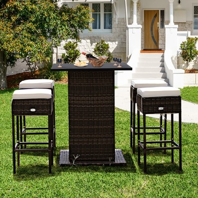 Outdoor wicker bar online set