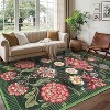 Rug Non-Slip Washable Low Pile Vintage Carpet Stain-Resistant Botanical Floor Mat for Entryway, Laundry Room Bathroom - 2 of 4