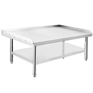 Heavy Duty Stainless Steel Grill Stand Table Adjustable Legs Edge Baffle 36x28x24in 1000lb Top Shelf Commercial Kitchen - 1 of 4
