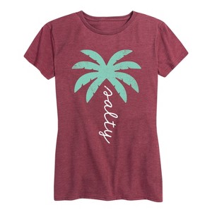 Women's - Instant Message - Salty Palm Tree Short Sleeve Graphic T-Shirt - 1 of 4