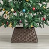 Gardenised Foldable Christmas Tree Skirt Collar Basket, Ring Base Stand Cover, Rattan Plastic - image 3 of 4