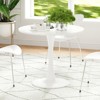 GlasFlength Coffee Tables Pedestal Leisure, Round Side Table, for Living Room Bedroom and Balcony, Minimalist Elegance，WHite，31.5"*31.5"*28.74" - 2 of 4