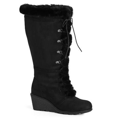 Wide fitting knee high boots ladies sale