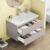 KTMBDW Floating Bathroom Vanity 32 Inch Wall Mounted Bathroom Vanity with Ceramic Basin Sink Bathroom Cabinet with 2 Drawers for Bathroom - 4 of 4