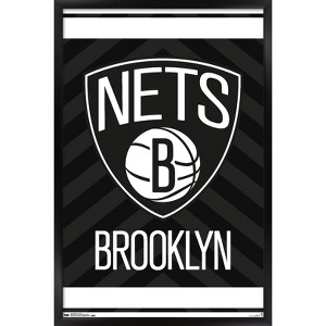 Trends International NBA Brooklyn Nets - Logo 15 Framed Wall Poster Prints - 1 of 4