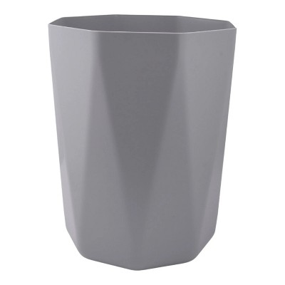 LunaLulinlk 5 Gallon Geometric Silver Trash Can, Plastic Office Trash Can