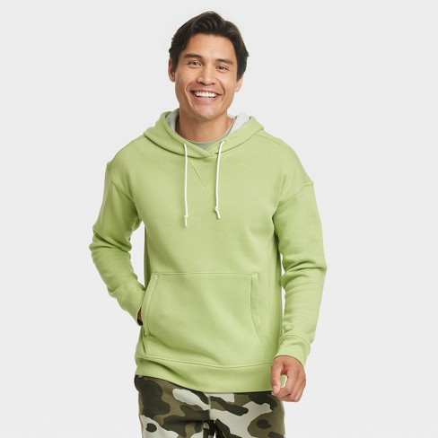 Men's Cotton Fleece Hooded Sweatshirt - All In Motion™ Arch Green S