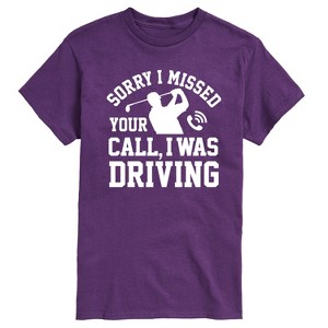 Men's - Instant Message - Sorry Missed Call Driving Golf Short Sleeve Graphic T-Shirt - 1 of 4