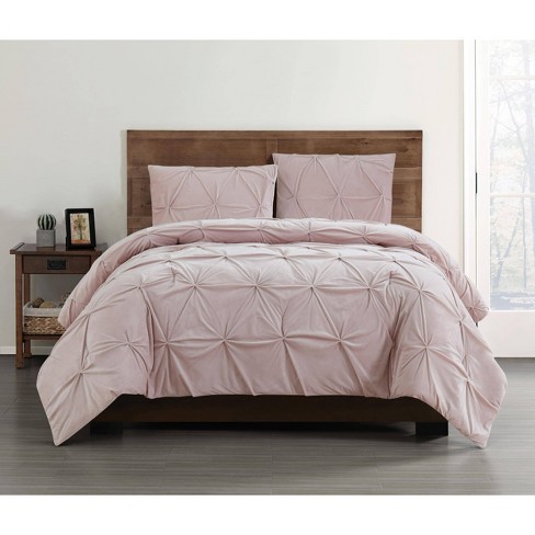 Truly Soft Everyday Full Queen Pleated Velvet Duvet Cover Set