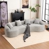 KWPZQEB 110'' Modular Sectional Sofa Couches, Curved-Shape Couch 4 Seat Modular Sofa, Chenille Boneless Couches with 4 Pillows for Living Room Bedroom - 2 of 4