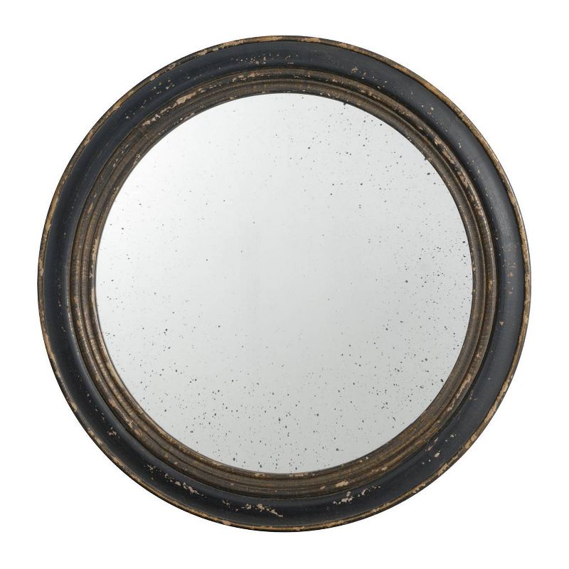23.5&#34; Round Mirror Distressed Antique Black - A&#38;B Home, 1 of 6