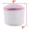 Unique Bargains Plastic Nylon Lightweight Travel Laundry Bag 6 x 5" White Pink 1 Pc - 2 of 4
