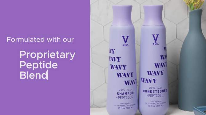 V&#38;Co. Beauty Wavy Hair + Peptide Shampoo 12oz, 2 of 14, play video