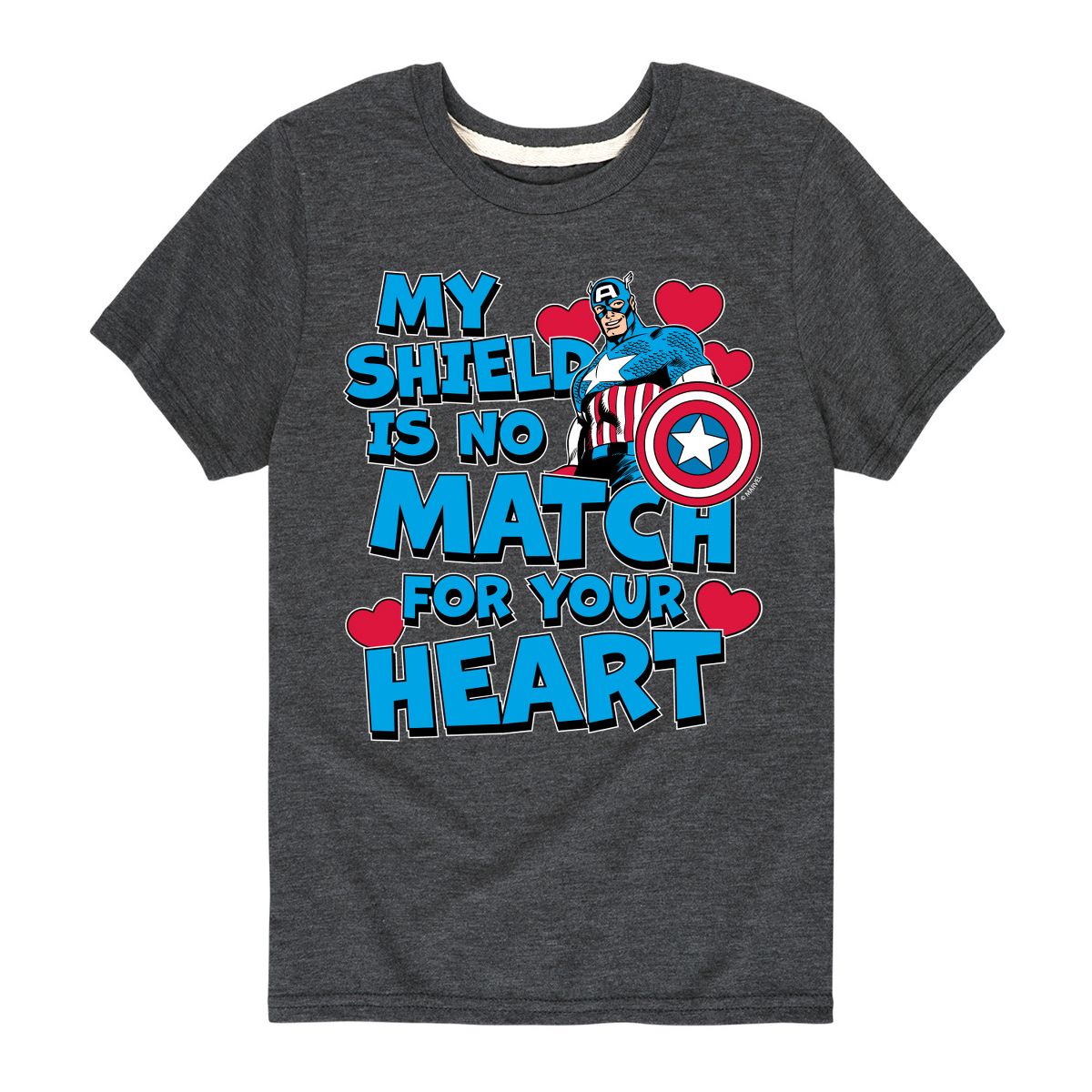Boys' - Marvel - Captain America My Shield Valentine Short Sleeve Graphic T-Shirt - thumbnail 9