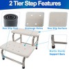 5 Star Super Deals Medical Stepping Foot Stool w/ 2 Stairs -  Non Slip Grip & Drainage Holes - Supports 450lbs For Bathtub, Shower, Kitchen, Bedroom - 2 of 4