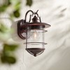 Franklin Iron Works Casa Mirada Industrial Rustic Outdoor Wall Light Fixture Vintage Bronze 12" Clear Seedy Glass for Post Exterior Barn Deck House - 2 of 4