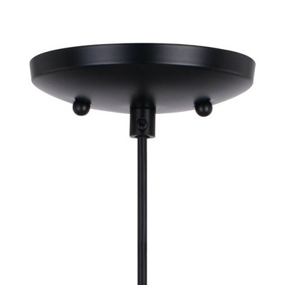 Milano Matte Black Mini Pendant with Azzura Glass Shade