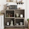 Sideboard Cabinet, Farmhouse Kitchen Buffet Storage Cabinet with Sliding Door, Industrial Coffee Bar Cabinet - 2 of 4