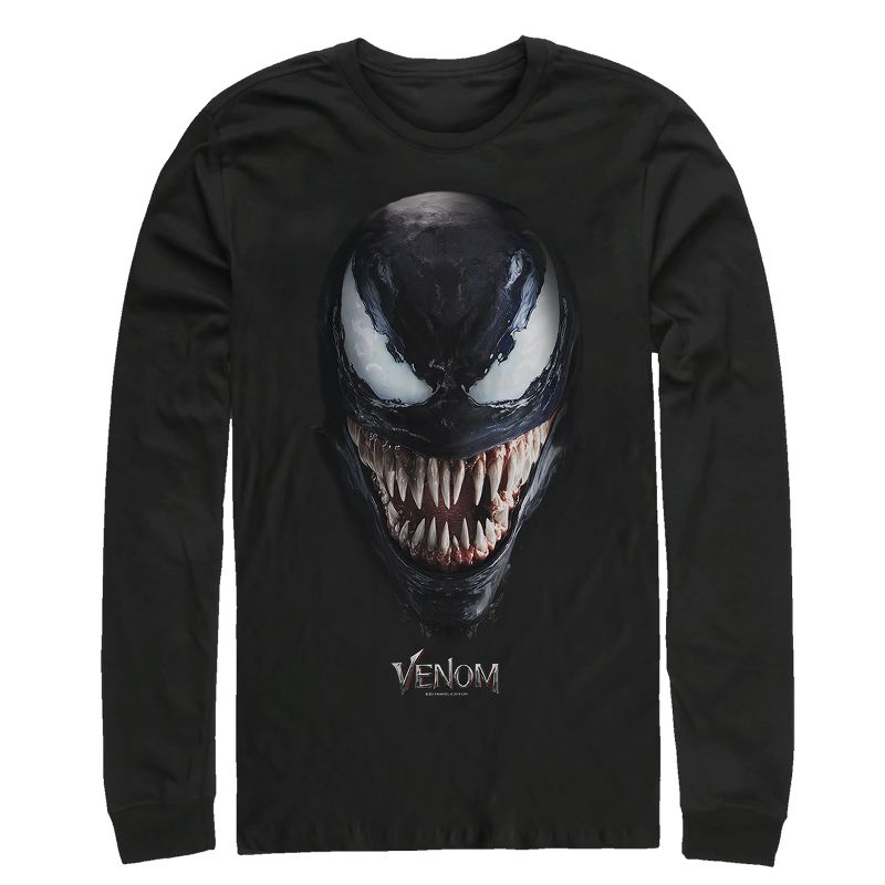 Men's Marvel Venom Film All Smiles Long Sleeve Shirt, 1 of 4