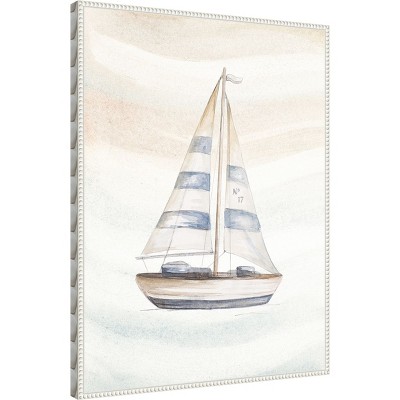 Nautical Sailboat Canvas Print with Beaded Frame