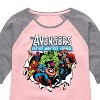 Girls' - Marvel - Avengers Paper Rip Shirt Tail Raglan Graphic T-shirt - 2 of 4