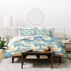 Deny Designs King Showmemars Festive Birds Blue Duvet Cover and Pillow Sham Cream - 3 of 4