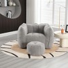 CAVINAS Bean Bag Chair with Footrest Comfy Fireside Chair Floor Chair with High Resilient Foam for Adults for Living Room, Bedoom - 4 of 4