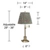 360 Lighting Westbury 36" Tall Large Traditional End Table Lamp Swing Arm Gold Antique Brass Finish Single Misha Green Shade Living Room Bedroom - 4 of 4