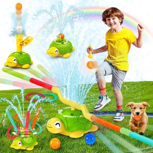 Vatos Turtle Water Sprinkler for Kids,4 in 1 360 Roating Spray Toys with Snail Splash,Ring Toss,Catch Ball Game & Hurdle Play for Boys Girls Aged 3-8 - 1 of 4
