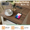 AMERLIFE 18" Farmhouse End Table 2 with Charging Station & 2 Storage Drawers - 4 of 4