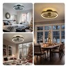 Ludomide Caged Low Profile Ceiling Fans with Lights and Remote, 19" Smart Flush Mount Ceiling Fan Light Kit for Bedroom, Kitchen Dining Room- Black - 2 of 4