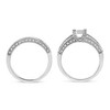 Silver 3/4 Cttw Prong Set Round Diamond Composite Engagement Ring and Band Set - 4 of 4