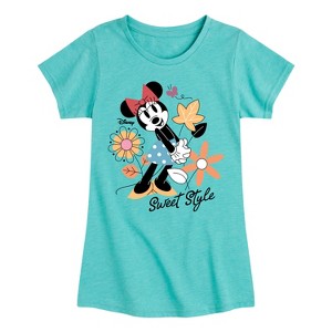 Girls' - Disney - Minnie Mouse Sweet Style Fitted Short Sleeve Graphic T-Shirt - 1 of 4