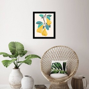 15" x 21" Cute Pears Kitchen Framed Wall Art Print Yellow - Wynwood Studio: Modern Decor, Digital Food Drink Artwork - 1 of 4