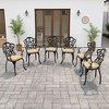Cast Aluminum Patio Armchair With Black Frame And Cushions In Beige Colors - 4 of 4