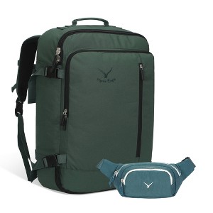 Hynes Eagle 38L Carry on Backpack + Fanny Pack-Dark Green - 1 of 4
