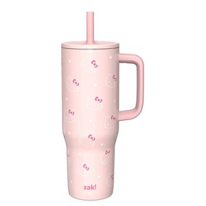 Zak Designs 30oz Stainless Steel Vacuum Sutton Slim Straw Tumbler with Handle - 1 of 4