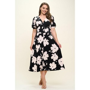 WEST K Women's Anita Short Sleeve V-Neck Midi Dress - 1 of 4