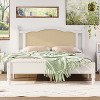 CAVINAS Full/Queen Size Rustic Wood Platform Bed Frame with Natural Rattan Headboard,No Box Spring Needed - 2 of 4