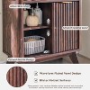 Bathroom Floor Cabinet with 1 Sliding Door & 3 Drawers, Modern Freestanding Bathroom Storage with Adjustable Shelf - 2 of 4