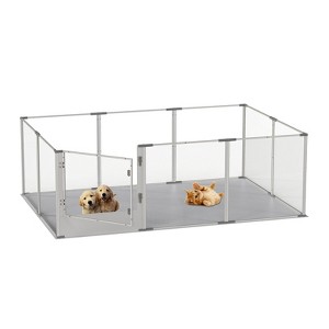 Artloge 6-10 Panels Large Heavy Duty Acrylic Dog Playpen Puppy Fence Safest Pet Enclosure Fertility Cage with Aviation Aluminum Frame & Waterproof Pad - 1 of 4