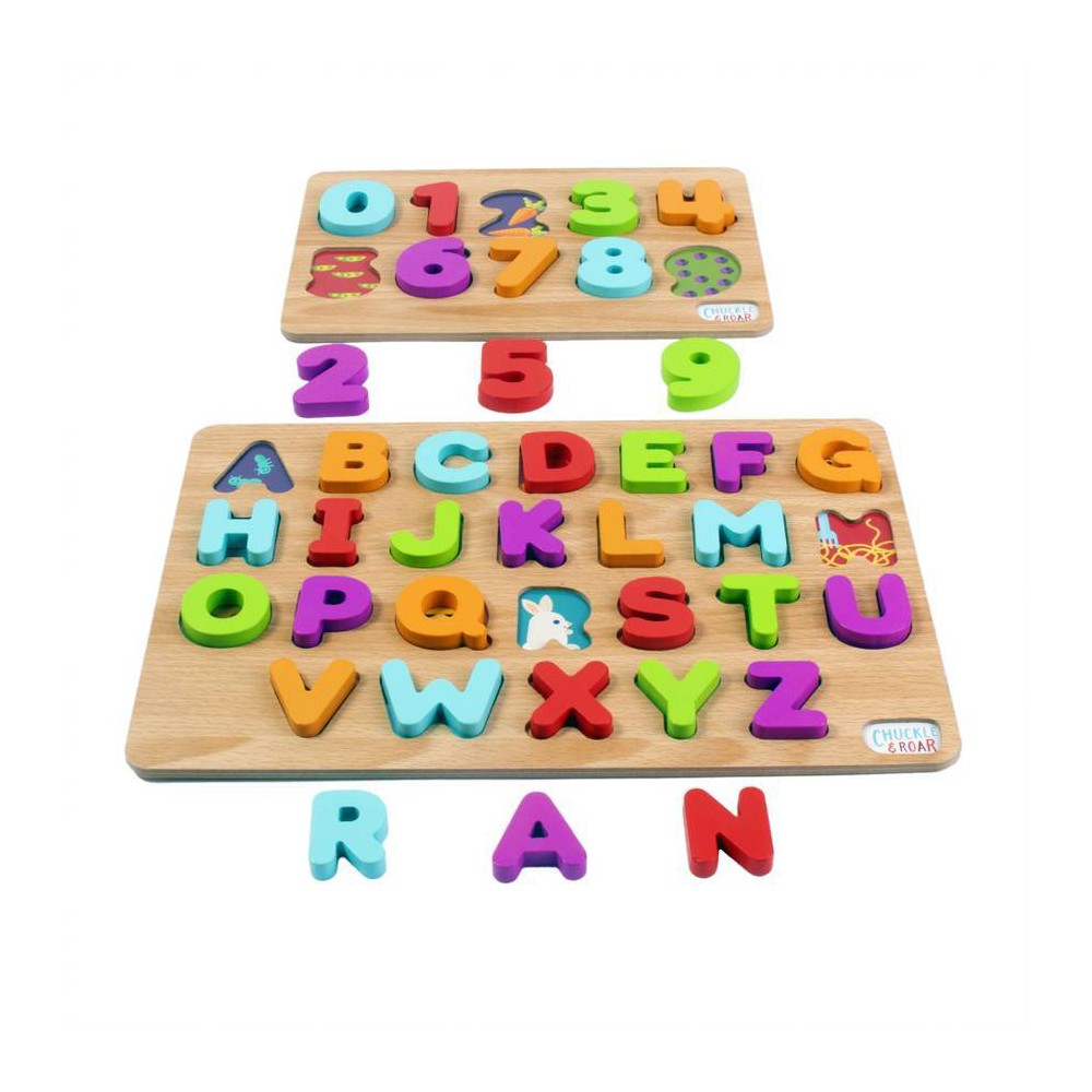 Photos - Jigsaw Puzzle / Mosaic Chuckle & Roar ABC's & 123s Wood Kids Puzzle Set 36pc