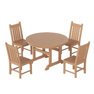 WestinTrends 5 Piece Outdoor Patio Dining Set Outdoor Round Table and Chair Set - 1 of 2